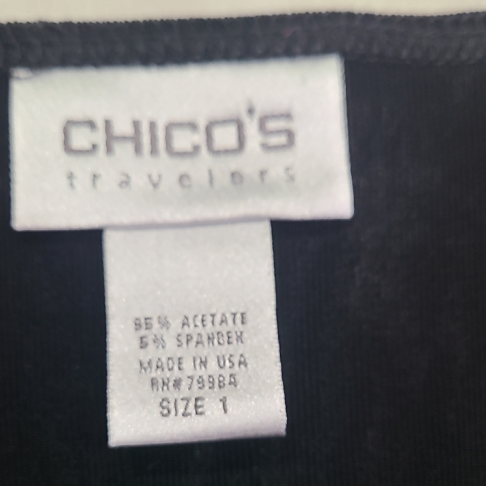 Chico's Traveler Elegant Black Cowl Neck Top - Picture 4 of 9